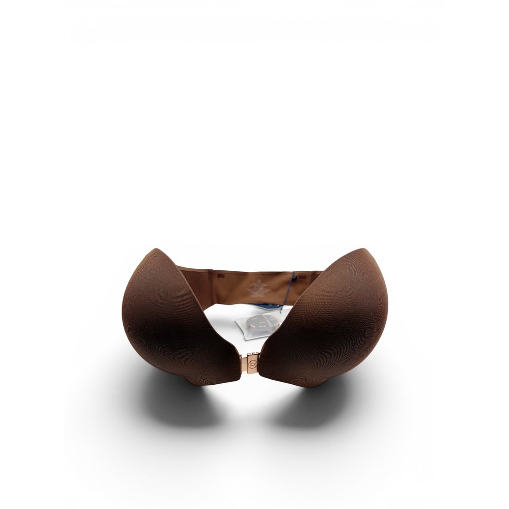 Evelyn & Bobbie Bra Women 38D Brown Strapless Convertible Front Clasp Seamless